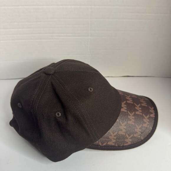 Michael Kors Signature MK Logo Print Baseball Cap Brown - Picture 3 of 5